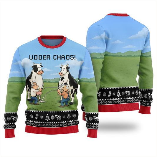 Hilarious Farm Cow Ugly Christmas Sweater For Animal Lovers