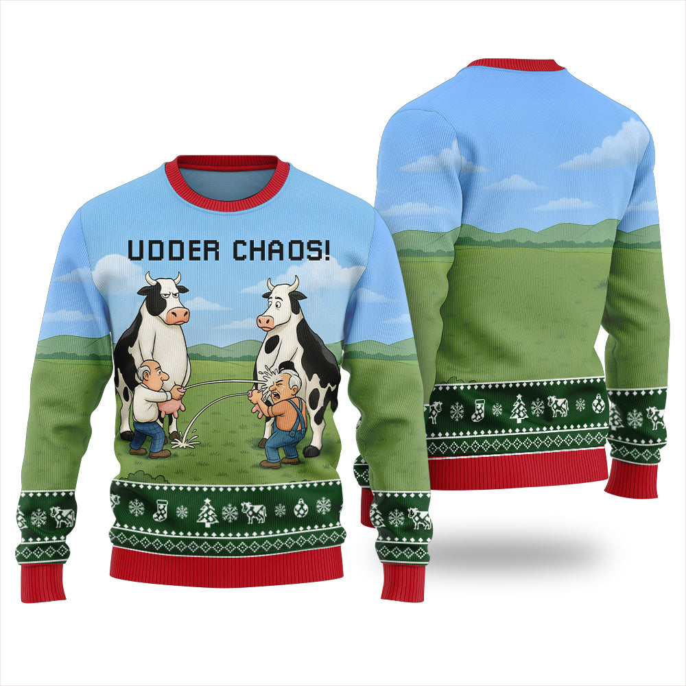 Hilarious Farm Cow Ugly Christmas Sweater For Animal Lovers