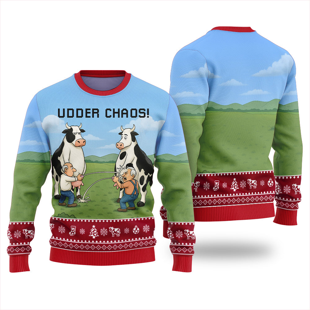 Hilarious Farm Cow Ugly Christmas Sweater For Animal Lovers