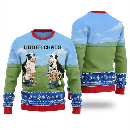 Hilarious Farm Cow Ugly Christmas Sweater For Animal Lovers