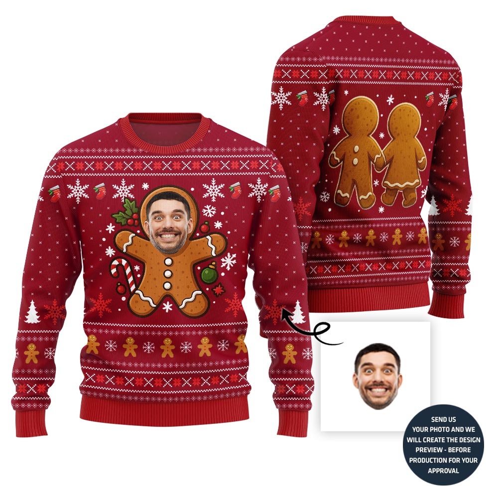 Hilarious Gingerbread Face-Off Ugly Christmas Sweater