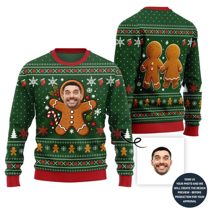 Hilarious Gingerbread Face-Off Ugly Christmas Sweater