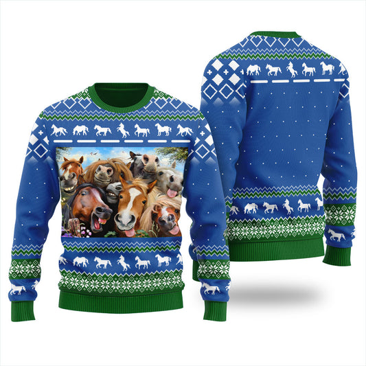 Hilarious Horse Ugly Sweater Royal