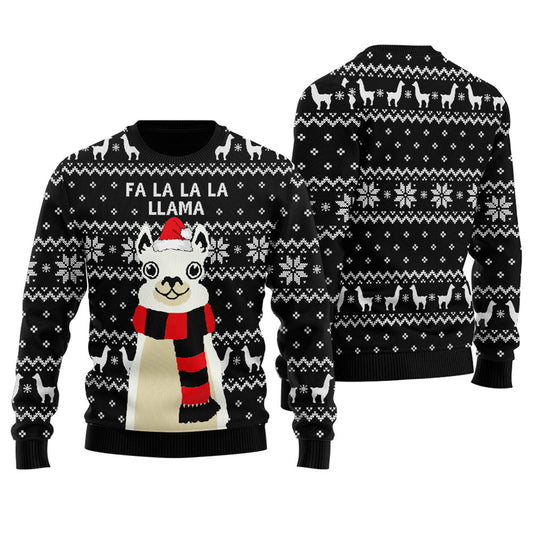 Hilarious Llama Ugly Sweater Black - Funny Ugly Christmas Sweater