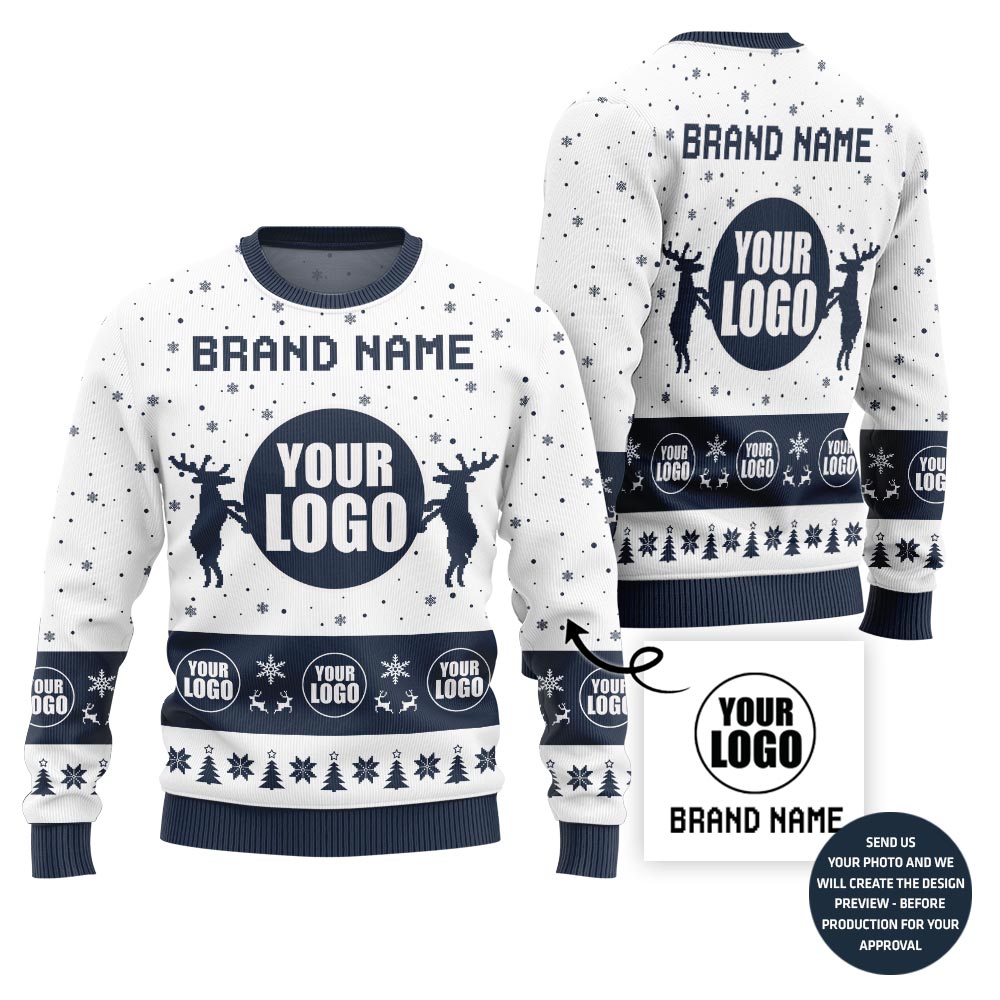 Hilarious Reindeer Custom Ugly Christmas Sweater For Brand