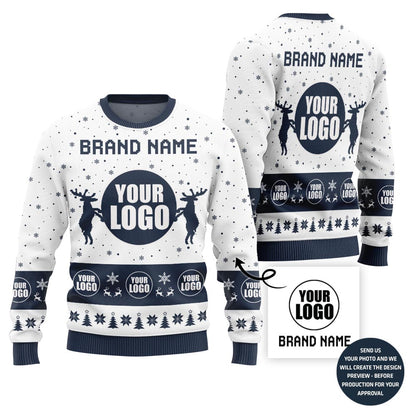 Hilarious Reindeer Custom Ugly Christmas Sweater For Brand