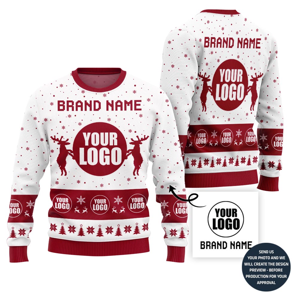 Hilarious Reindeer Custom Ugly Christmas Sweater For Brand