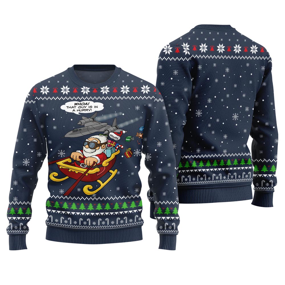 Hilarious Santa Ugly Xmas Sweater For Pilot Navy