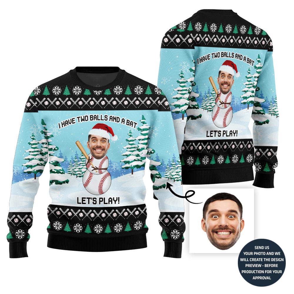 Hilarious Snowman Custom Face Christmas Sweater For Men