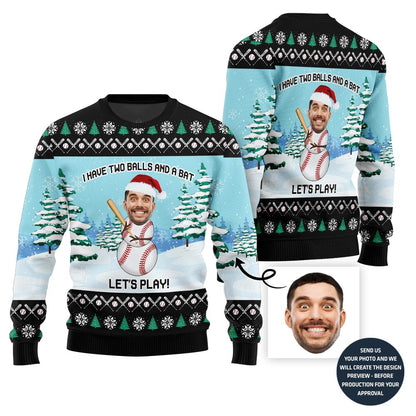 Hilarious Snowman Custom Face Christmas Sweater For Men