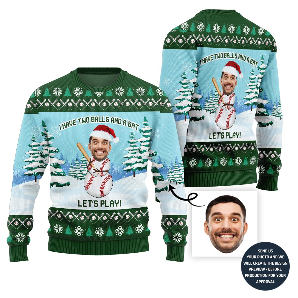 Hilarious Snowman Custom Face Christmas Sweater For Men