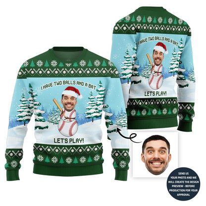 Hilarious Snowman Custom Face Christmas Sweater For Men