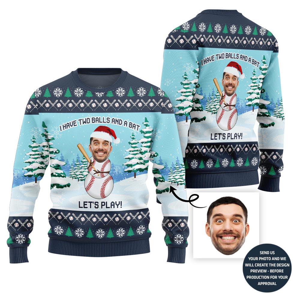 Hilarious Snowman Custom Face Christmas Sweater For Men