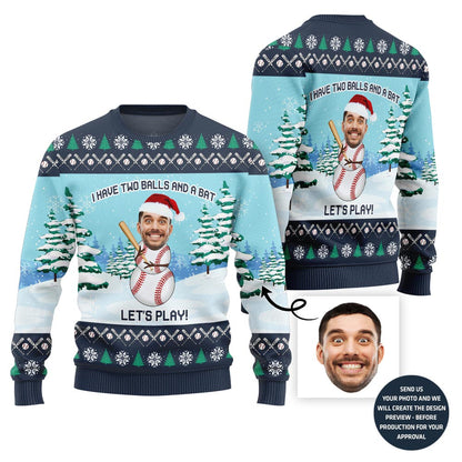 Hilarious Snowman Custom Face Christmas Sweater For Men