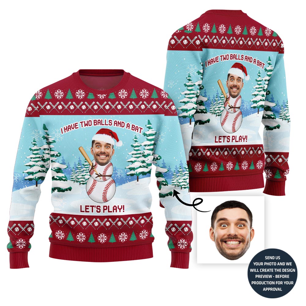 Hilarious Snowman Custom Face Christmas Sweater For Men