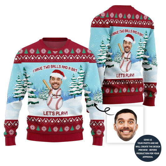 Hilarious Snowman Custom Face Christmas Sweater For Men