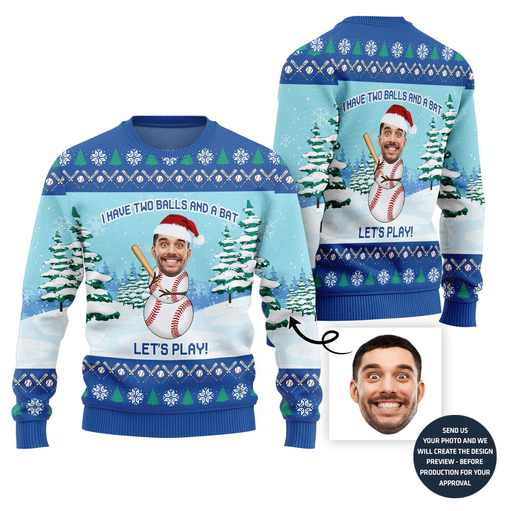 Hilarious Snowman Custom Face Christmas Sweater For Men