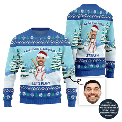 Hilarious Snowman Custom Face Christmas Sweater For Men