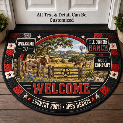 Hill Country Ranch Personalized Half Round Mat | 5To9Vibe