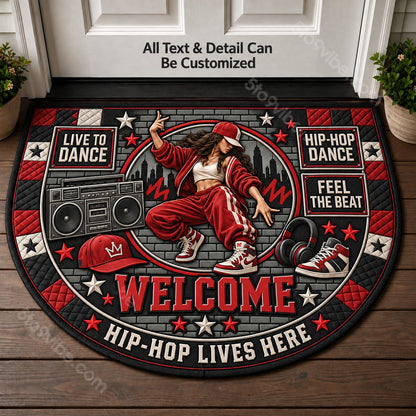 Hip Hop Dance Personalized Half Round Mat | 5To9Vibe