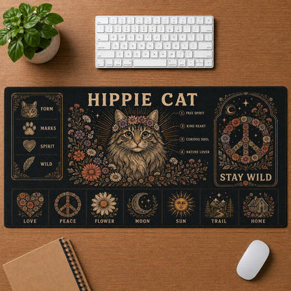 Elephant Hippie Desk Mat Mouse Pad | 5To9Vibe - Hippie Cat style