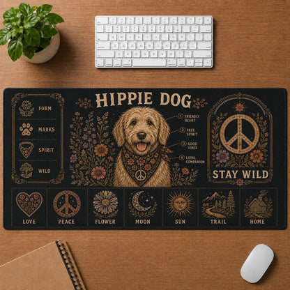 Elephant Hippie Desk Mat Mouse Pad | 5To9Vibe - Hippie Dog style