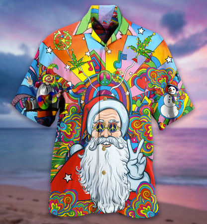 Hippie Funny Santa Claus - Hawaiian Shirt 