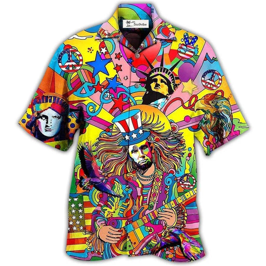 Hawaiian Shirt / Adults / S Hippie America Colorfull Style - Hawaiian Shirt 