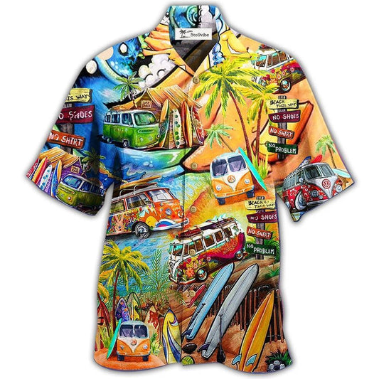 Hawaiian Shirt / Adults / S Hippie Bus Love Beach Summer - Hawaiian Shirt 