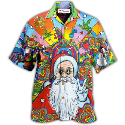 Hawaiian Shirt / Adults / S Hippie Funny Santa Claus - Hawaiian Shirt 