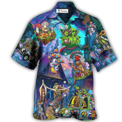 Hawaiian Shirt / Adults / S Hippie Love Life Party Over Night - Hawaiian Shirt 