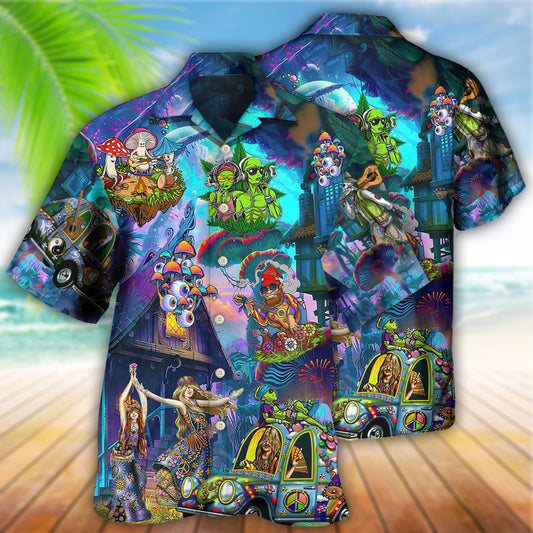 Hippie Love Life Party Over Night - Hawaiian Shirt 