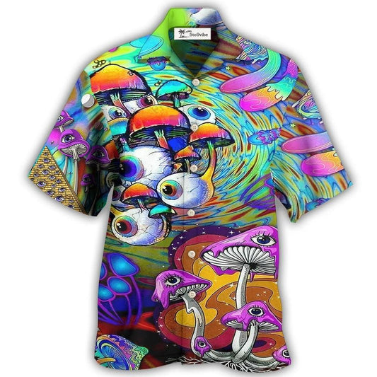 Hawaiian Shirt / Adults / S Hippie Mushroom Eyes Color Style - Hawaiian Shirt 