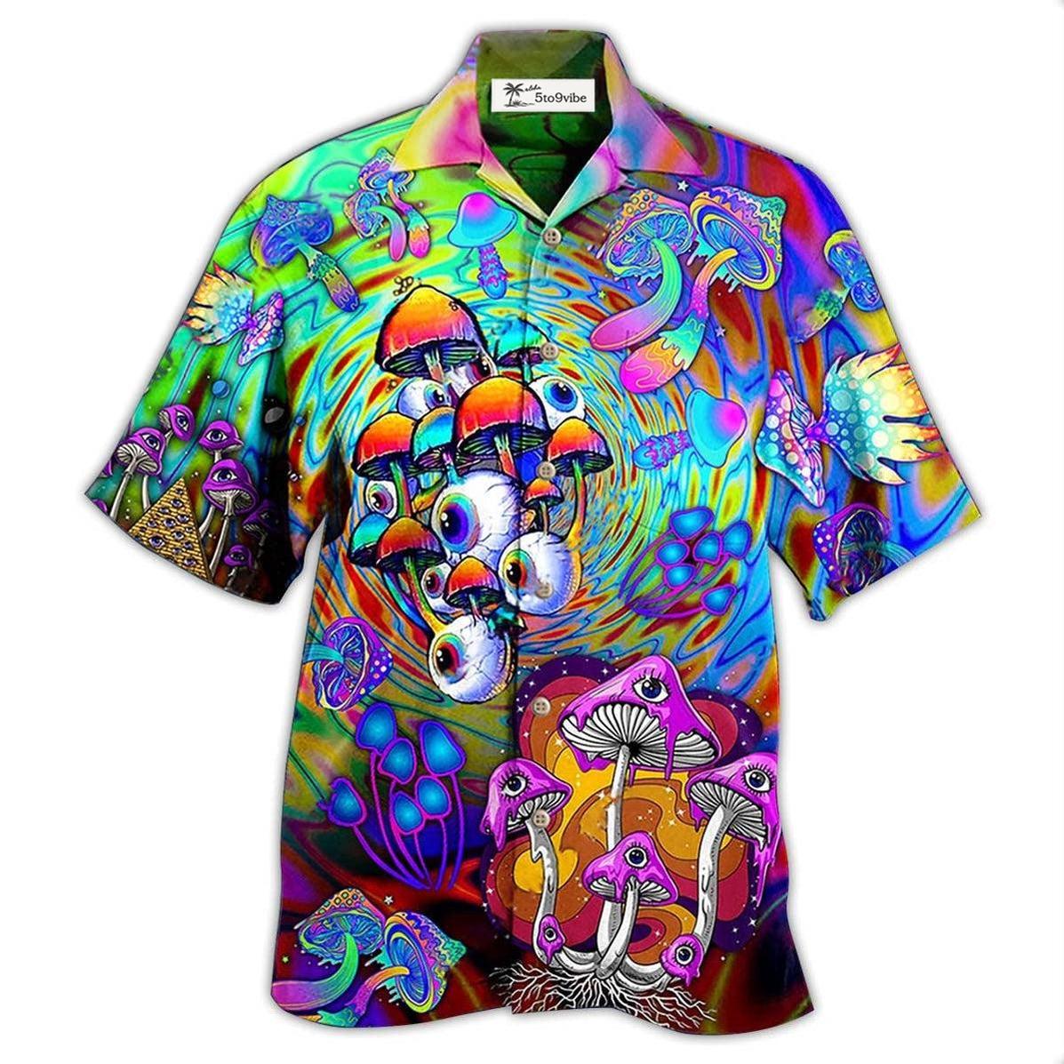 Hawaiian Shirt / Adults / S Hippie Mushroom Stay Trippy Little Hippie Colorful - Hawaiian Shirt 