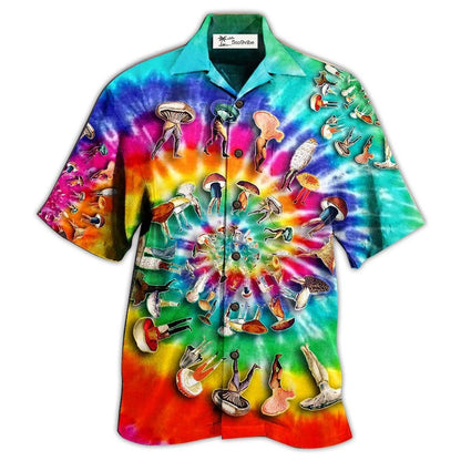 Hawaiian Shirt / Adults / S Hippie Mushroom Peace Life A Little Hippie - Hawaiian Shirt 