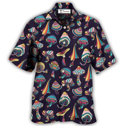Hawaiian Shirt / Adults / S Hippie Mushroom Peace Love Life Style - Hawaiian Shirt 