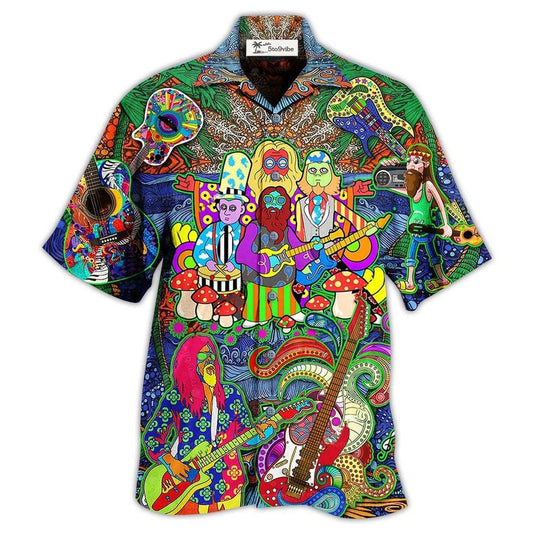 Hawaiian Shirt / Adults / S Hippie Music Electric Guitar Colorful Style - Hawaiian Shirt 