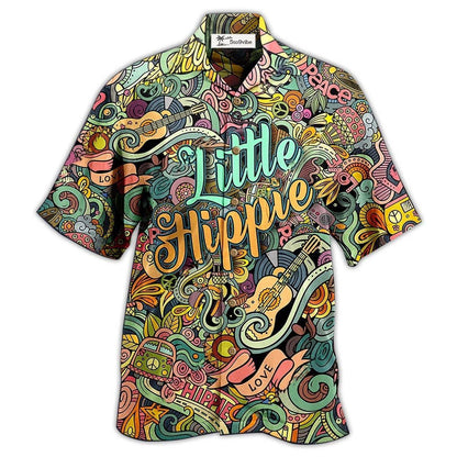 Hawaiian Shirt / Adults / S Hippie Music Love Guitar Peace Life Color Little Hippie - Hawaiian Shirt 