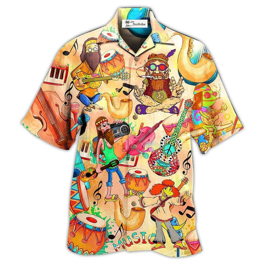 Hawaiian Shirt / Adults / S Hippie Music Funny Style - Hawaiian Shirt 