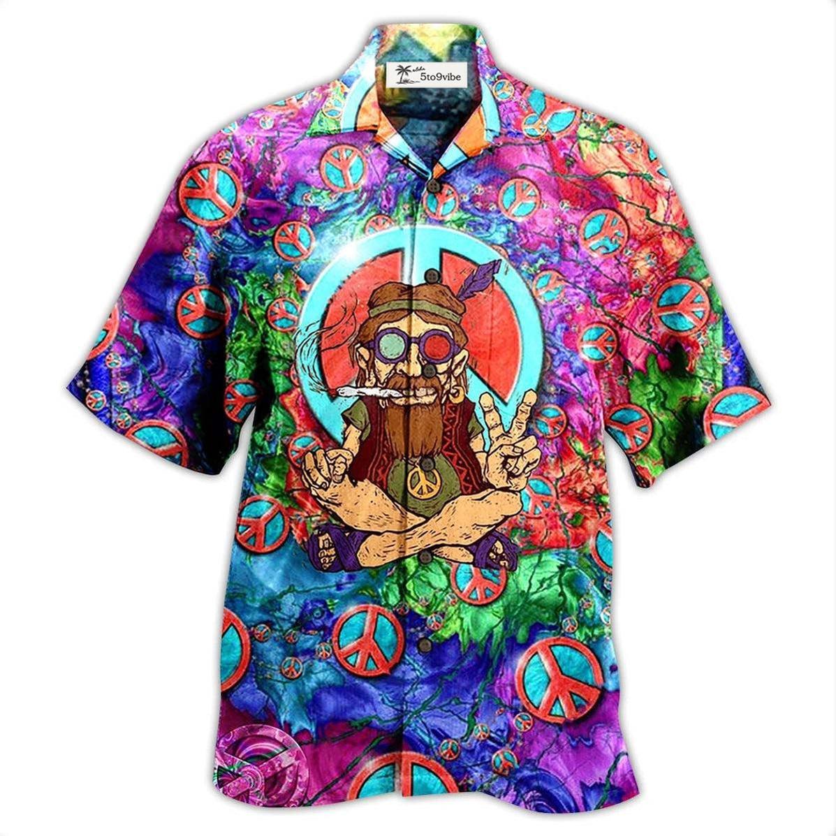 Hawaiian Shirt / Adults / S Hippie Peace Life Funny - Hawaiian Shirt 