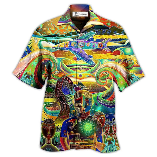 Hawaiian Shirt / Adults / S Hippie Peace Life Neon Color Amazing - Hawaiian Shirt 