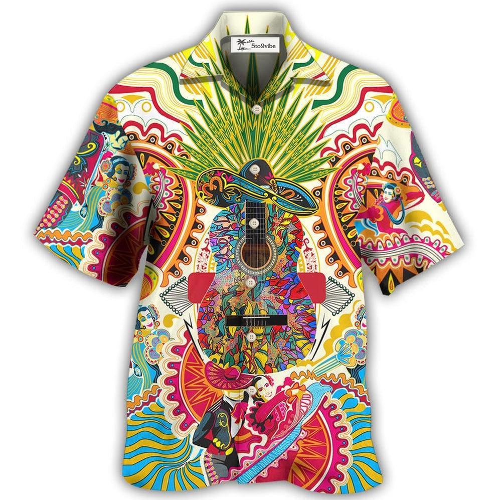 Hawaiian Shirt / Adults / S Hippie Peace Life Love Guitar - Hawaiian Shirt 