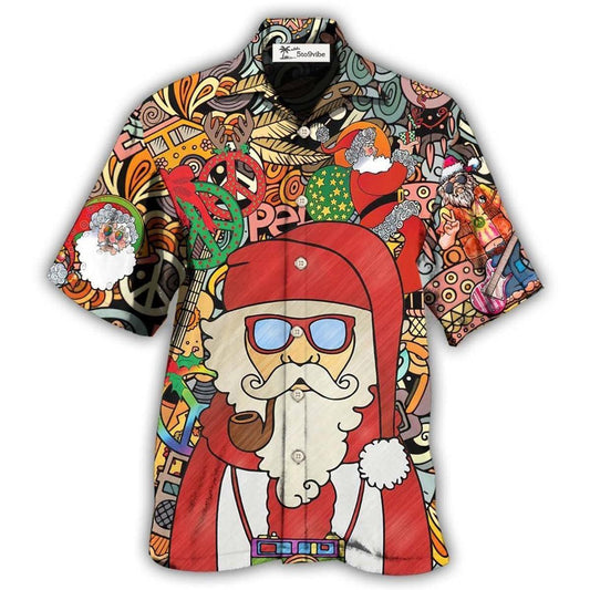 Hawaiian Shirt / Adults / S Hippie Santa Claus Merry Christmas - Hawaiian Shirt 