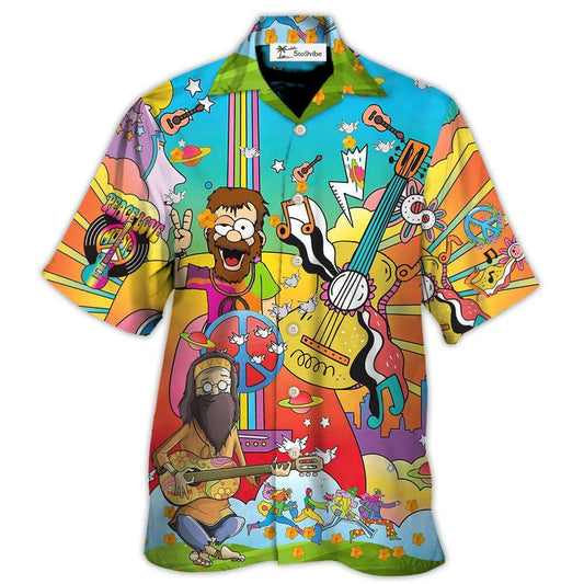 Hippie Peace Life Funny Style - Unisex Hawaiian Shirt For Men and Women