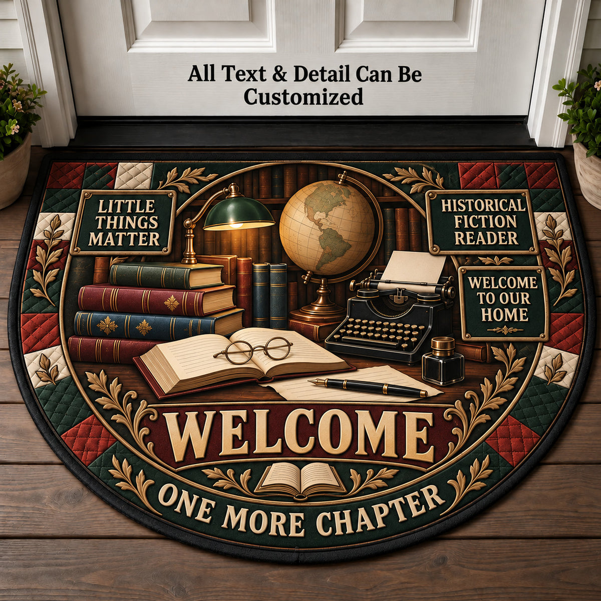Historical Fiction Reader Personalized Half Round Mat | 5To9Vibe