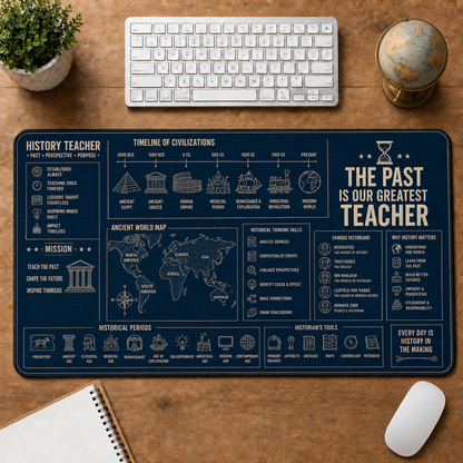 English Teacher Blueprint Large Desk Mat - Grammar & Sentence Anatomy Plus Size Mouse Pad - 5to9vibe