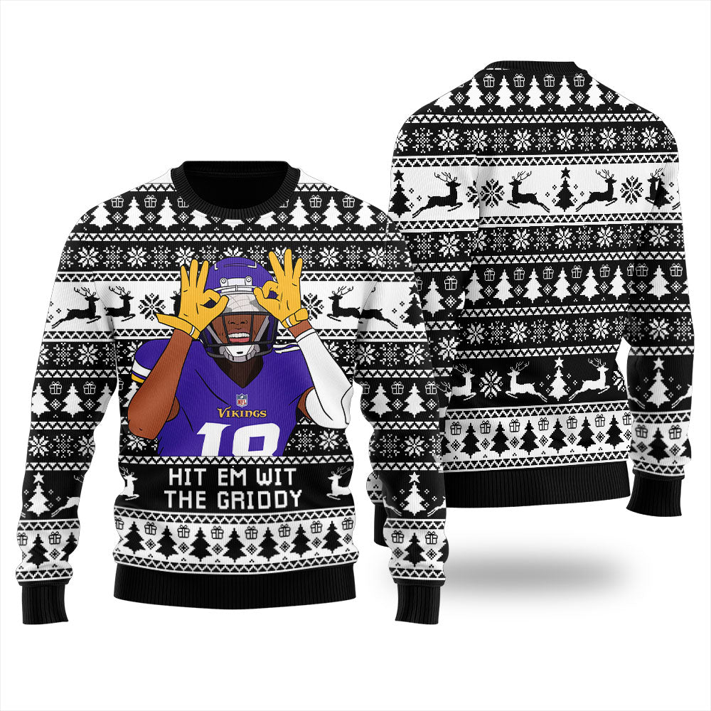 Hit Em With The Griddy Men's Ugly Chritmas Sweater