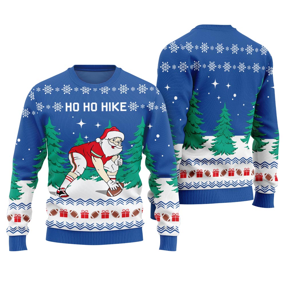 Santa Football Ugly Ho Ho Christmas Sweater