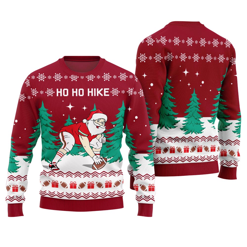 Santa Football Ugly Ho Ho Christmas Sweater