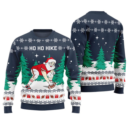 Santa Football Ugly Ho Ho Christmas Sweater